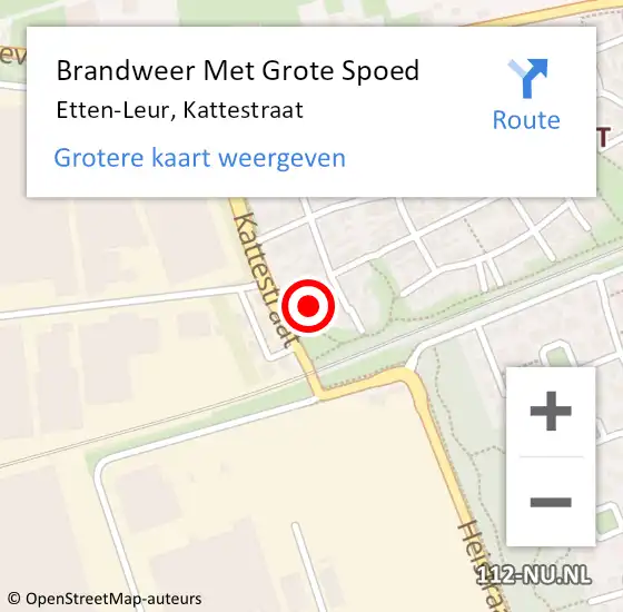 Locatie op kaart van de 112 melding: Brandweer Met Grote Spoed Naar Etten-Leur, Kattestraat op 4 oktober 2024 21:12