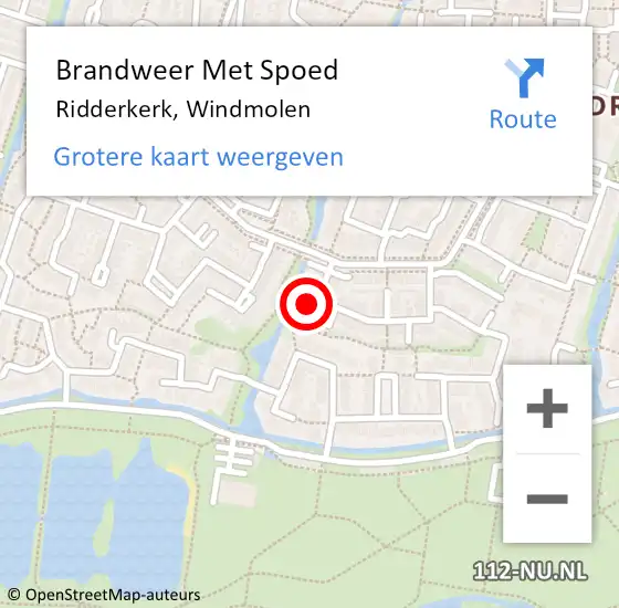 Locatie op kaart van de 112 melding: Brandweer Met Spoed Naar Ridderkerk, Windmolen op 4 oktober 2024 21:16