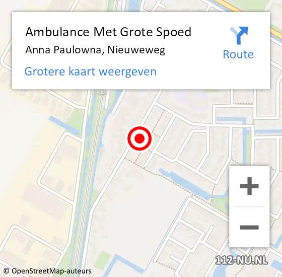 Locatie op kaart van de 112 melding: Ambulance Met Grote Spoed Naar Anna Paulowna, Nieuweweg op 4 oktober 2024 21:20