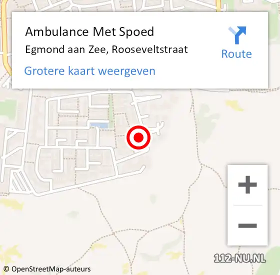 Locatie op kaart van de 112 melding: Ambulance Met Spoed Naar Egmond aan Zee, Rooseveltstraat op 22 oktober 2014 10:34