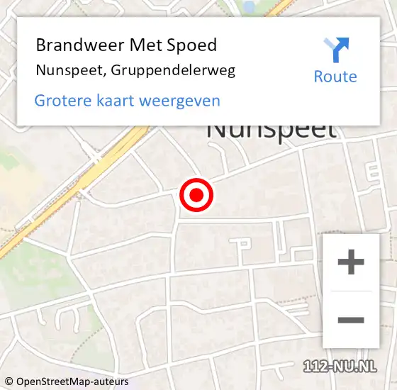 Locatie op kaart van de 112 melding: Brandweer Met Spoed Naar Nunspeet, Gruppendelerweg op 4 oktober 2024 21:36