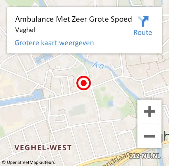 Locatie op kaart van de 112 melding: Ambulance Met Zeer Grote Spoed Naar Veghel op 4 oktober 2024 21:53