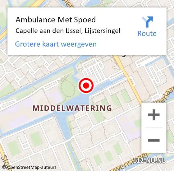 Locatie op kaart van de 112 melding: Ambulance Met Spoed Naar Capelle aan den IJssel, Lijstersingel op 4 oktober 2024 22:20