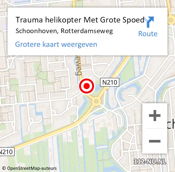 Locatie op kaart van de 112 melding: Trauma helikopter Met Grote Spoed Naar Schoonhoven, Rotterdamseweg op 4 oktober 2024 23:03