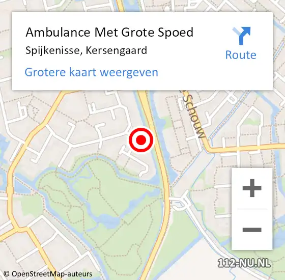 Locatie op kaart van de 112 melding: Ambulance Met Grote Spoed Naar Spijkenisse, Kersengaard op 4 oktober 2024 23:34