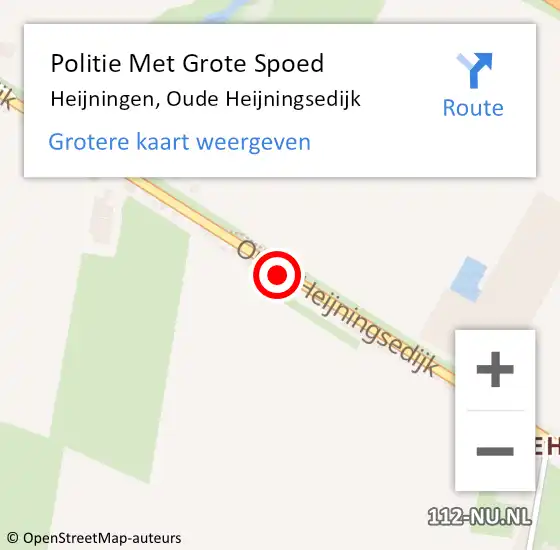 Locatie op kaart van de 112 melding: Politie Met Grote Spoed Naar Heijningen, Oude Heijningsedijk op 4 oktober 2024 23:44