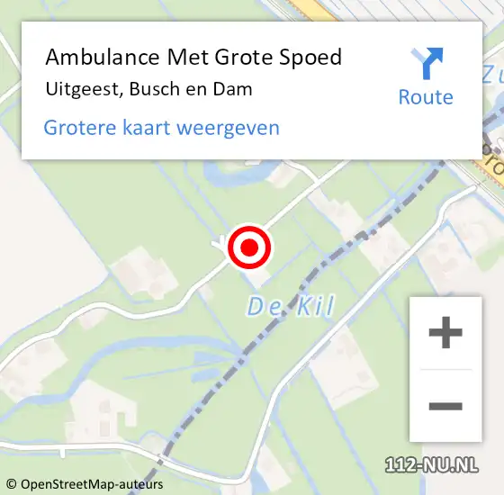 Locatie op kaart van de 112 melding: Ambulance Met Grote Spoed Naar Uitgeest, Busch en Dam op 4 oktober 2024 23:44