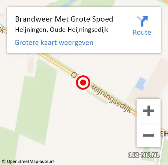 Locatie op kaart van de 112 melding: Brandweer Met Grote Spoed Naar Heijningen, Oude Heijningsedijk op 4 oktober 2024 23:45