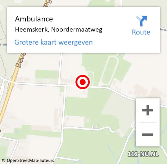 Locatie op kaart van de 112 melding: Ambulance Heemskerk, Noordermaatweg op 5 oktober 2024 01:29