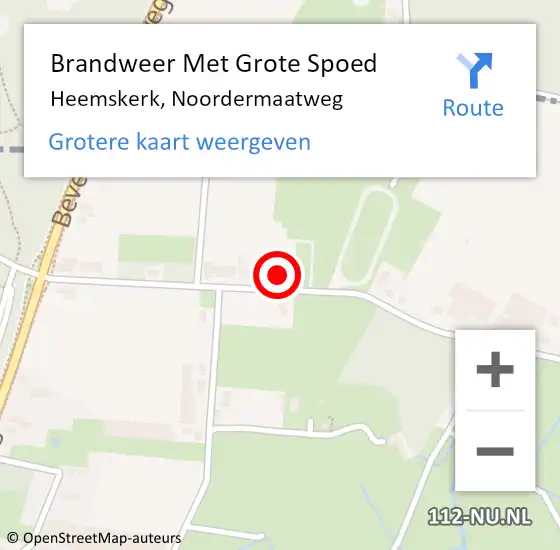 Locatie op kaart van de 112 melding: Brandweer Met Grote Spoed Naar Heemskerk, Noordermaatweg op 5 oktober 2024 01:30