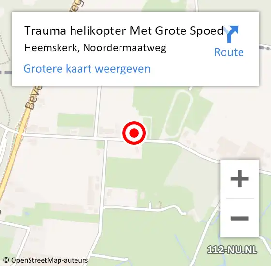 Locatie op kaart van de 112 melding: Trauma helikopter Met Grote Spoed Naar Heemskerk, Noordermaatweg op 5 oktober 2024 01:32