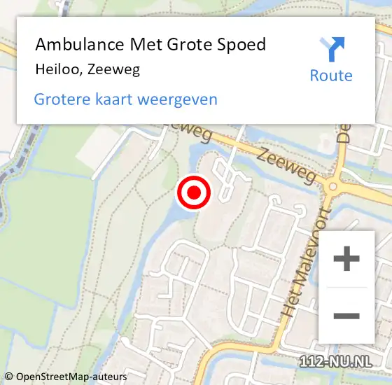 Locatie op kaart van de 112 melding: Ambulance Met Grote Spoed Naar Heiloo, Zeeweg op 5 oktober 2024 01:35