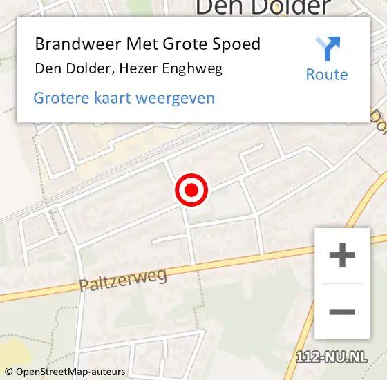 Locatie op kaart van de 112 melding: Brandweer Met Grote Spoed Naar Den Dolder, Hezer Enghweg op 5 oktober 2024 02:04