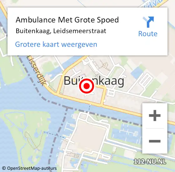 Locatie op kaart van de 112 melding: Ambulance Met Grote Spoed Naar Buitenkaag, Leidsemeerstraat op 5 oktober 2024 04:35