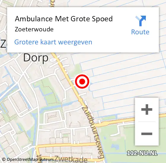 Locatie op kaart van de 112 melding: Ambulance Met Grote Spoed Naar Zoeterwoude op 5 oktober 2024 07:20