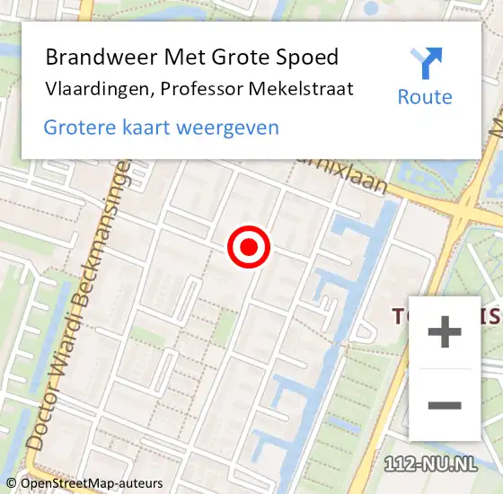 Locatie op kaart van de 112 melding: Brandweer Met Grote Spoed Naar Vlaardingen, Professor Mekelstraat op 5 oktober 2024 07:25