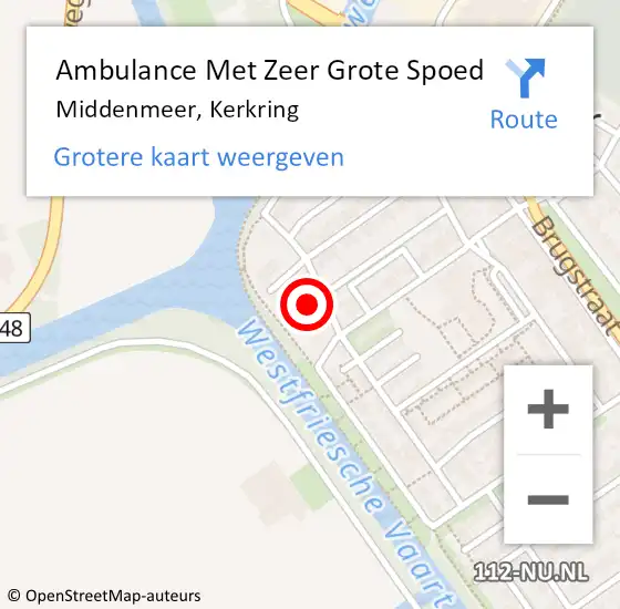 Locatie op kaart van de 112 melding: Ambulance Met Zeer Grote Spoed Naar Middenmeer, Kerkring op 5 oktober 2024 07:50