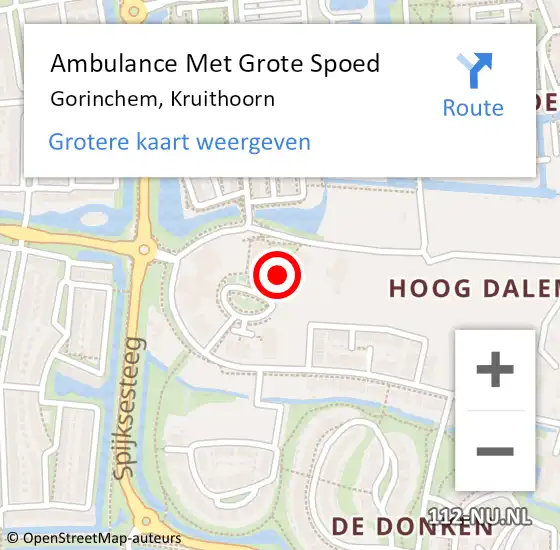 Locatie op kaart van de 112 melding: Ambulance Met Grote Spoed Naar Gorinchem, Kruithoorn op 5 oktober 2024 08:18