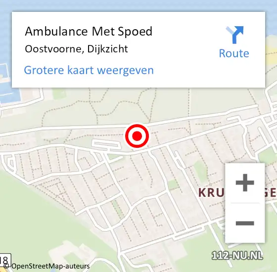 Locatie op kaart van de 112 melding: Ambulance Met Spoed Naar Oostvoorne, Dijkzicht op 5 oktober 2024 08:43