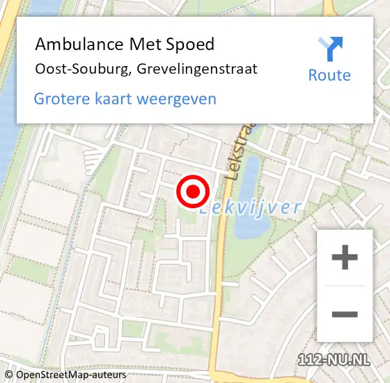 Locatie op kaart van de 112 melding: Ambulance Met Spoed Naar Oost-Souburg, Grevelingenstraat op 22 oktober 2014 11:05