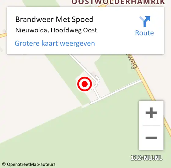 Locatie op kaart van de 112 melding: Brandweer Met Spoed Naar Nieuwolda, Hoofdweg Oost op 5 oktober 2024 09:20