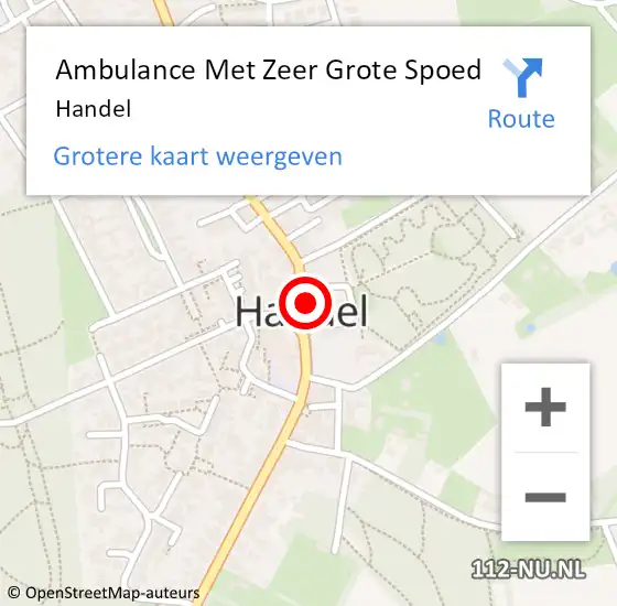 Locatie op kaart van de 112 melding: Ambulance Met Zeer Grote Spoed Naar Handel op 5 oktober 2024 09:22