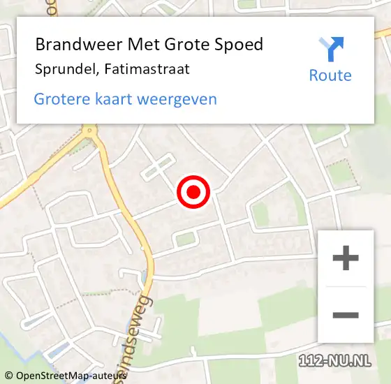 Locatie op kaart van de 112 melding: Brandweer Met Grote Spoed Naar Sprundel, Fatimastraat op 5 oktober 2024 10:58