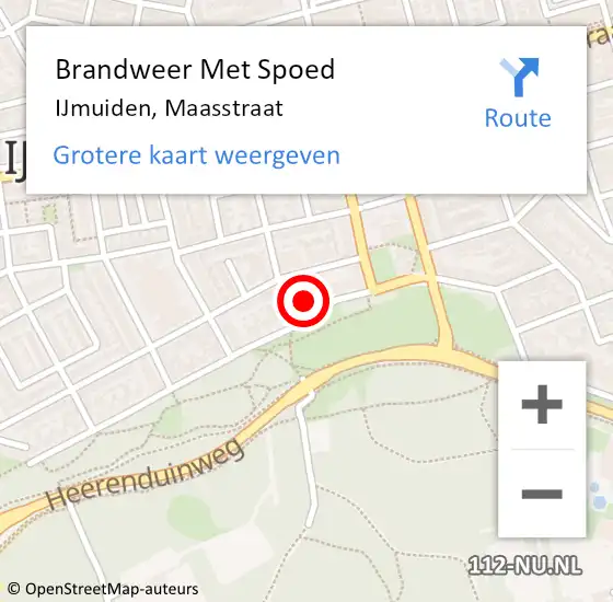 Locatie op kaart van de 112 melding: Brandweer Met Spoed Naar IJmuiden, Maasstraat op 5 oktober 2024 11:08