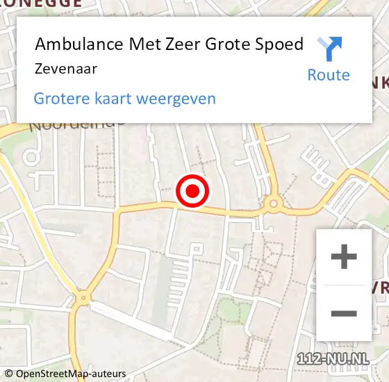 Locatie op kaart van de 112 melding: Ambulance Met Zeer Grote Spoed Naar Zevenaar op 5 oktober 2024 11:34