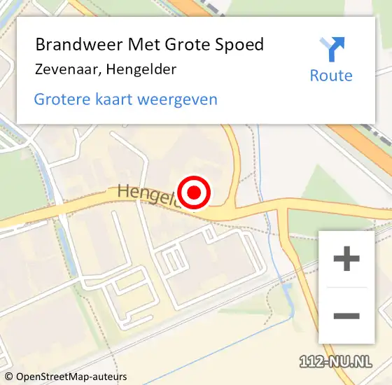 Locatie op kaart van de 112 melding: Brandweer Met Grote Spoed Naar Zevenaar, Hengelder op 5 oktober 2024 11:34