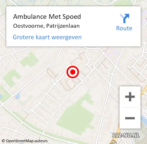 Locatie op kaart van de 112 melding: Ambulance Met Spoed Naar Oostvoorne, Patrijzenlaan op 5 oktober 2024 11:36