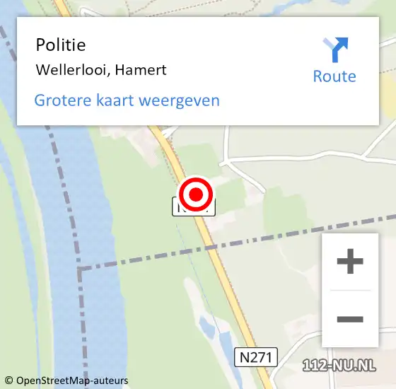 Locatie op kaart van de 112 melding: Politie Wellerlooi, Hamert op 5 oktober 2024 11:45