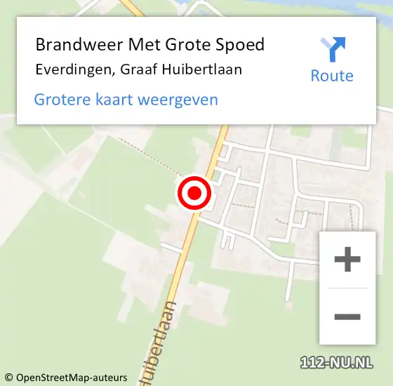 Locatie op kaart van de 112 melding: Brandweer Met Grote Spoed Naar Everdingen, Graaf Huibertlaan op 5 oktober 2024 11:59