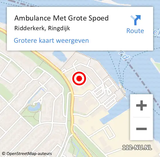 Locatie op kaart van de 112 melding: Ambulance Met Grote Spoed Naar Ridderkerk, Ringdijk op 5 oktober 2024 12:28