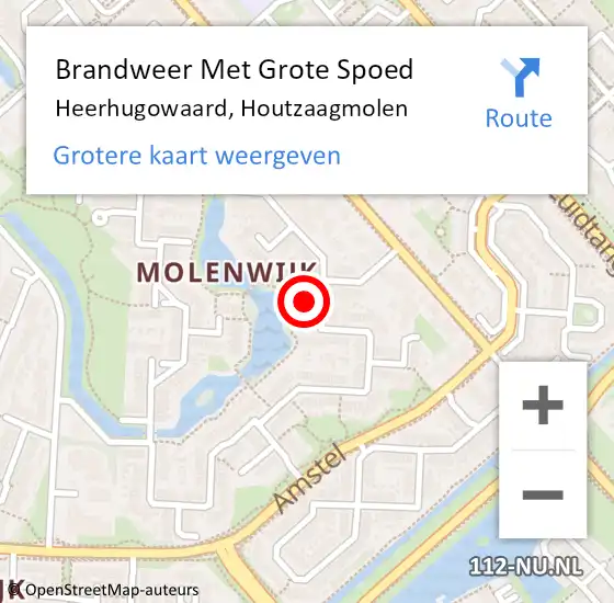 Locatie op kaart van de 112 melding: Brandweer Met Grote Spoed Naar Heerhugowaard, Houtzaagmolen op 5 oktober 2024 12:48