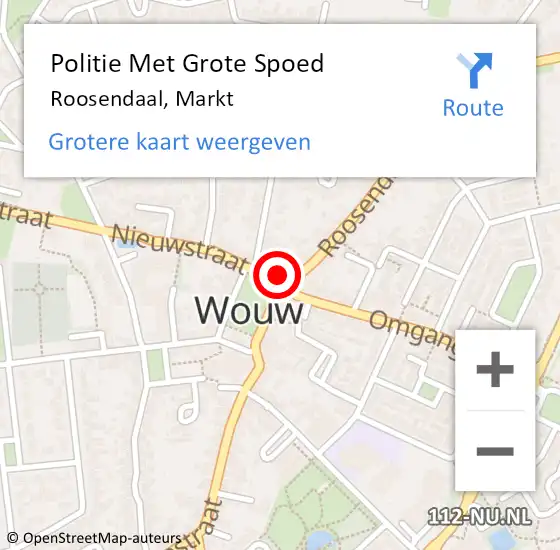 Locatie op kaart van de 112 melding: Politie Met Grote Spoed Naar Roosendaal, Markt op 5 oktober 2024 13:26