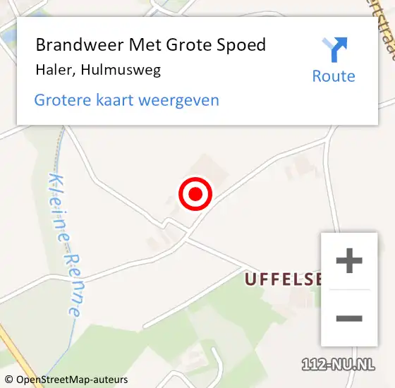 Locatie op kaart van de 112 melding: Brandweer Met Grote Spoed Naar Haler, Hulmusweg op 5 oktober 2024 13:32