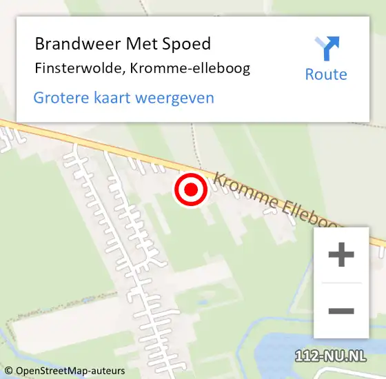 Locatie op kaart van de 112 melding: Brandweer Met Spoed Naar Finsterwolde, Kromme-elleboog op 5 oktober 2024 13:49