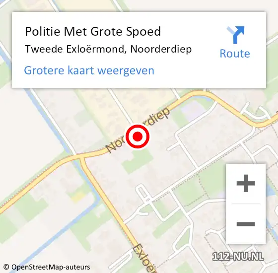 Locatie op kaart van de 112 melding: Politie Met Grote Spoed Naar Tweede Exloërmond, Noorderdiep op 5 oktober 2024 14:01