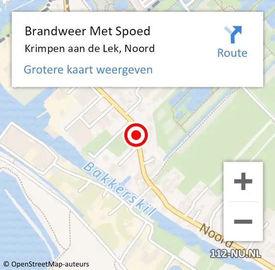 Locatie op kaart van de 112 melding: Brandweer Met Spoed Naar Ouderkerk aan den IJssel, Noord op 22 oktober 2014 11:37