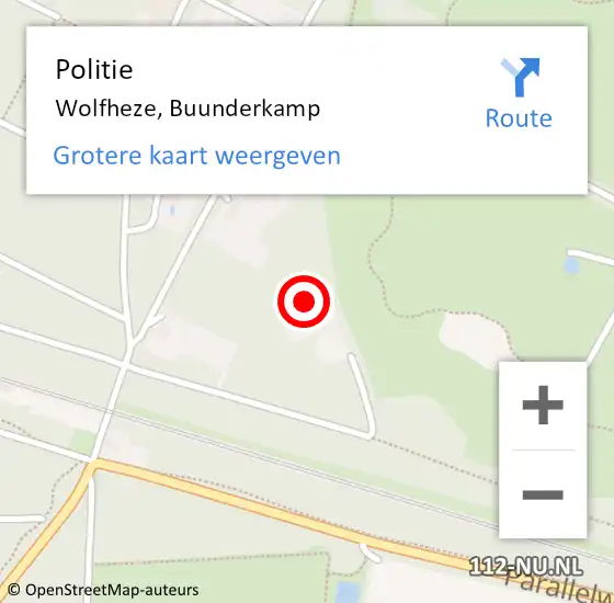 Locatie op kaart van de 112 melding: Politie Wolfheze, Buunderkamp op 5 oktober 2024 14:44