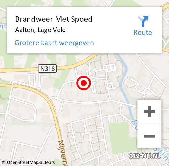 Locatie op kaart van de 112 melding: Brandweer Met Spoed Naar Aalten, Lage Veld op 5 oktober 2024 14:56