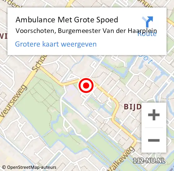 Locatie op kaart van de 112 melding: Ambulance Met Grote Spoed Naar Voorschoten, Burgemeester Van der Haarplein op 5 oktober 2024 15:06