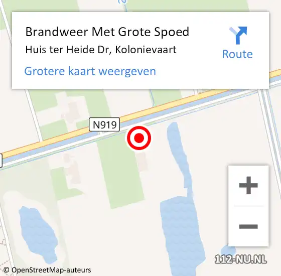 Locatie op kaart van de 112 melding: Brandweer Met Grote Spoed Naar Huis ter Heide Dr, Kolonievaart op 22 oktober 2014 11:44