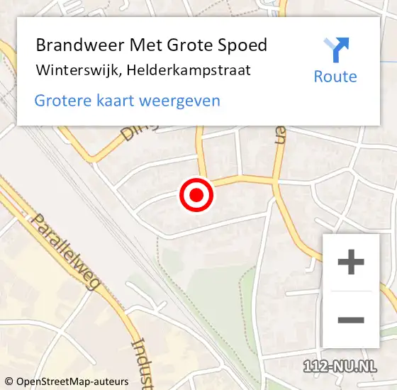 Locatie op kaart van de 112 melding: Brandweer Met Grote Spoed Naar Winterswijk, Helderkampstraat op 5 oktober 2024 15:38