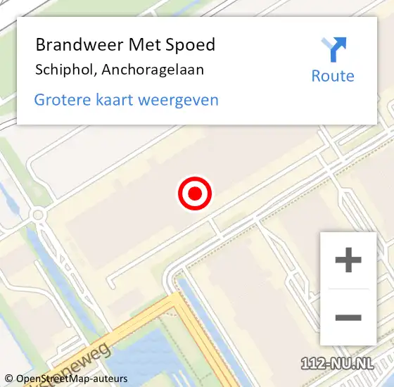 Locatie op kaart van de 112 melding: Brandweer Met Spoed Naar Schiphol, Anchoragelaan op 5 oktober 2024 17:21