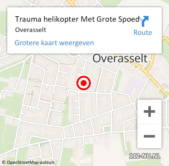 Locatie op kaart van de 112 melding: Trauma helikopter Met Grote Spoed Naar Overasselt op 5 oktober 2024 17:36