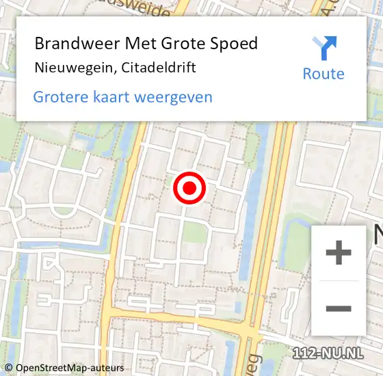 Locatie op kaart van de 112 melding: Brandweer Met Grote Spoed Naar Nieuwegein, Citadeldrift op 5 oktober 2024 17:39