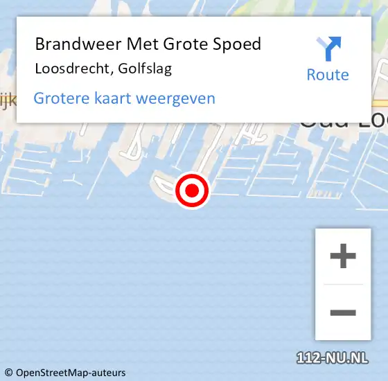 Locatie op kaart van de 112 melding: Brandweer Met Grote Spoed Naar Loosdrecht, Golfslag op 5 oktober 2024 17:44