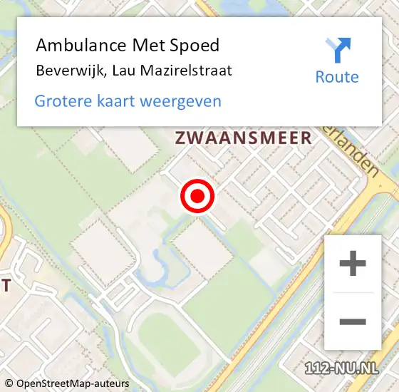 Locatie op kaart van de 112 melding: Ambulance Met Spoed Naar Beverwijk, Lau Mazirelstraat op 5 oktober 2024 17:51